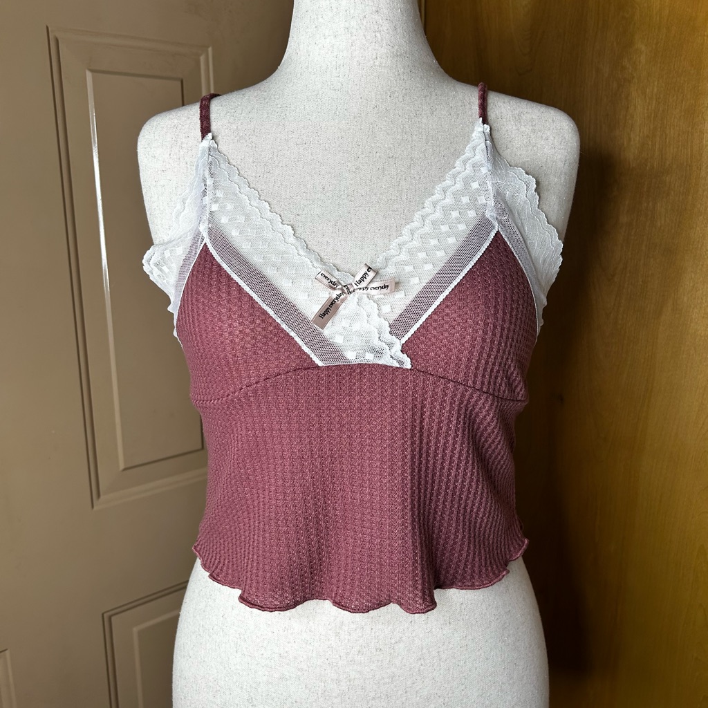 Lace Trim Camisole - Dusty Rose
